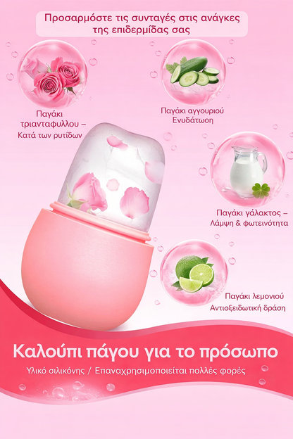 ice roller προσώπου με βούρτσα καθαρισμού